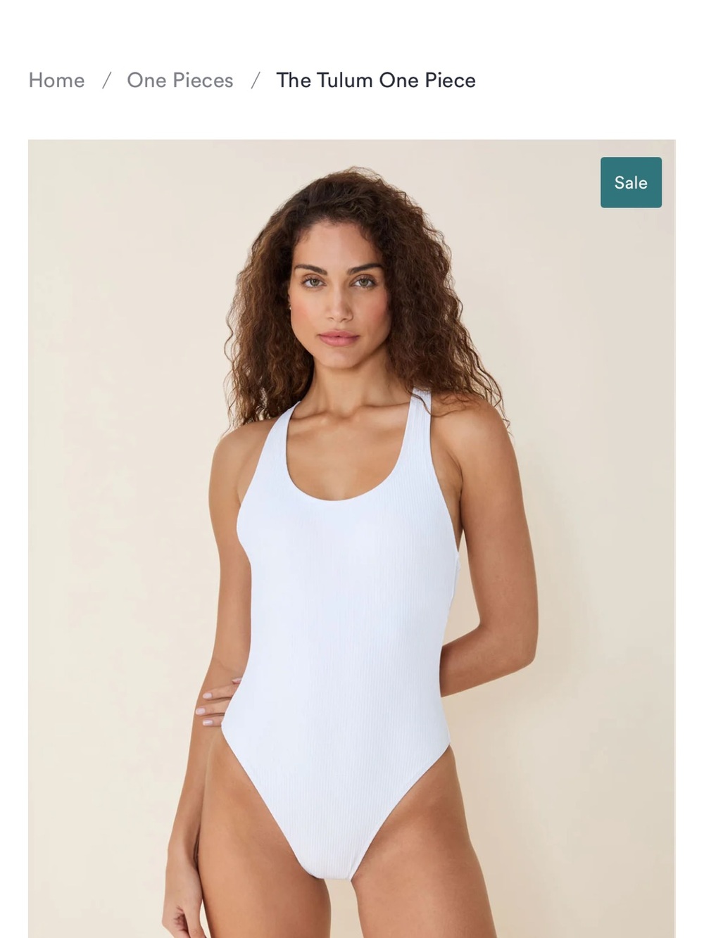 Andie White Ribbed One-Piece Tulum Swimsuit
